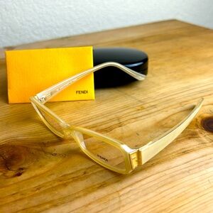 Fendi Translucent Yellow/Tan Cat-Eye Glasses